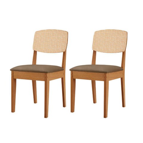 Conjunto com 2 Cadeiras Mdf Copper Premium para Sala de Jantar Moderna Mobília