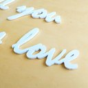 Ver imagem 3 de Adorno De Parede All You Need Is Love - Quadro / Frase 70cm comprimento - Toque 3D: Branco