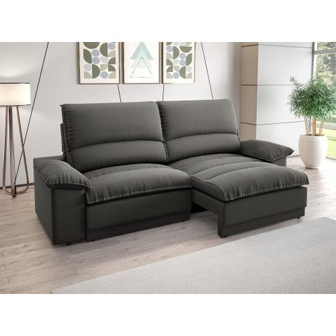 Sofá Plaza 2,00m Retrátil e Reclinável Velosuede - Netsofas