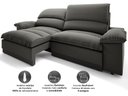 Ver imagem 4 de Sofá Plaza 2,00m Retrátil e Reclinável Velosuede - Netsofas