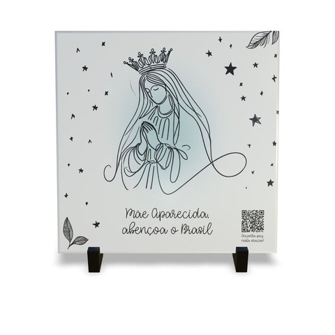 Azulejo Decorativo Religiosa com Qr Code Orações Nossa Senhora Aparecida