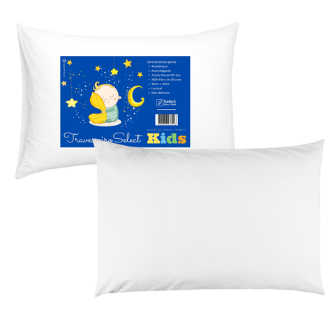 Travesseiro Select Baby Macio Infantil até 3 Anos Antialérgico Lavável com Fronha 100% Algodão