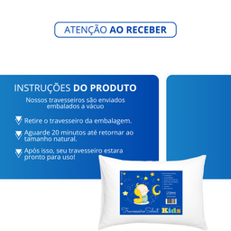 Travesseiro Select Baby Macio Infantil até 3 Anos Antialérgico Lavável com Fronha 100% Algodão - 7