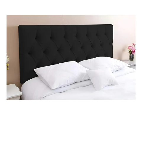 Cabeceira Leticia Casal Cama Box Dobrável 1,40 Suede Preto- Decoratte Home