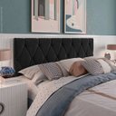 Ver imagem 3 de Cabeceira Leticia Casal Cama Box Dobrável 1,40 Suede Preto- Decoratte Home