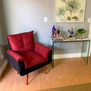 Ver imagem 1 de Poltrona Opala Composê Marsala/ Preto Cadeira Decorativa Recepção - Bela Móveis