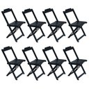 Ver imagem 2 de Kit 2 Jogos de Mesa com 4 Cadeiras de Madeira Dobrável 60x60 Ideal para Bar e Restaurante - Preto