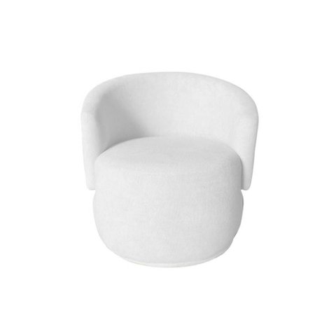 Poltrona Decorativa Beatriz Orgânica Couro Branco