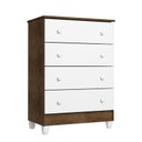 Ver imagem 4 de Cômoda Gaveteiro e Guarda Roupa Ariel Branco Acetinado Amadeirado - Carolina