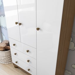 Guarda Roupa Infantil 3 Portas e 3 Gavetas 100% MDF Mimo - 10