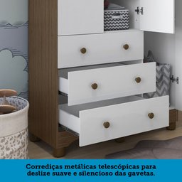 Guarda Roupa Infantil 3 Portas e 3 Gavetas 100% MDF Mimo - 9