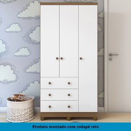 Guarda Roupa Infantil 3 Portas e 3 Gavetas 100% MDF Mimo - 8