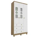 Ver imagem 3 de Guarda Roupa Infantil 3 Portas com Janela 3 Gavetas em MDF Tedy Móveis Peroba