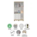 Ver imagem 7 de Guarda Roupa Infantil 3 Portas com Janela 3 Gavetas em MDF Tedy Móveis Peroba