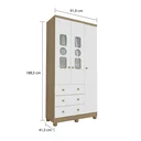Ver imagem 4 de Guarda Roupa Infantil 3 Portas com Janela 3 Gavetas em MDF Tedy Móveis Peroba