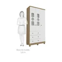 Ver imagem 5 de Guarda Roupa Infantil 3 Portas com Janela 3 Gavetas em MDF Tedy Móveis Peroba