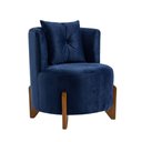Ver imagem 5 de Kit 2 Poltronas Orgânica Curva Luna Veludo Azul Marinho - Montanaris Decor
