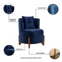 Ver imagem 7 de Kit 2 Poltronas Orgânica Curva Luna Veludo Azul Marinho - Montanaris Decor