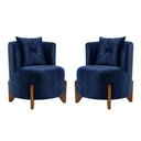 Ver imagem 4 de Kit 2 Poltronas Orgânica Curva Luna Veludo Azul Marinho - Montanaris Decor