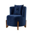Ver imagem 6 de Kit 2 Poltronas Orgânica Curva Luna Veludo Azul Marinho - Montanaris Decor