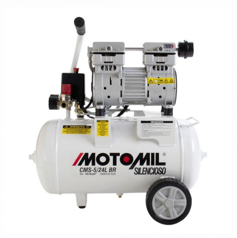 Motocompressor Silencioso 120psi Branco Motomil Cms-5/24br 110v