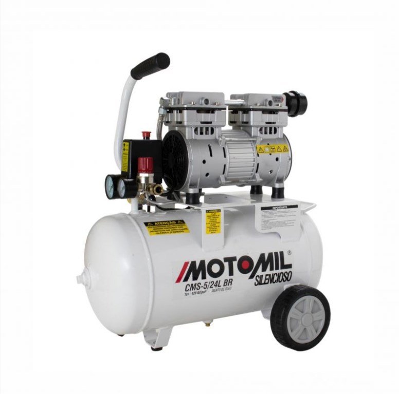 Motocompressor Silencioso 120psi Branco Motomil Cms-5/24br 110v - 2