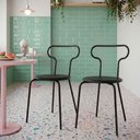Ver imagem 2 de Kit 4 Cadeiras Base Tubular Fixa Fantasminha Chef Preto