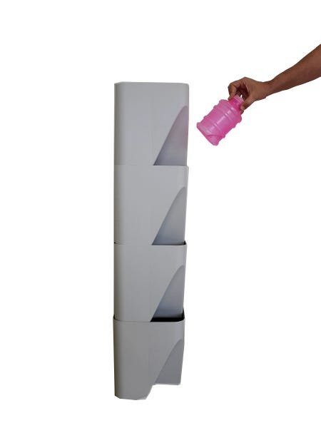 Lixeira para reciclagem 25 litros tampa aberta - branca - 3