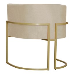 Kit 6 Poltronas Decorativa Sala de Estar Luana Base Gold Suede Bege - Montanaris Decor Md Montanaris - 3