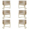Kit 6 Poltronas Decorativa Sala de Estar Luana Base Gold Suede Bege - Montanaris Decor Md Montanaris - 1