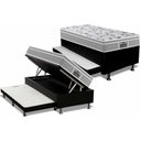Ver imagem 1 de Cama Box Baú C/auxiliar Solteiro: Colchão Espuma Probel D45 / Ep Plus Pillow + Base Black(88x188)