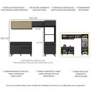 Ver imagem 4 de Armário de Cozinha Compacta 252cm Veneza Multimóveis V3692 Preto