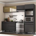 Ver imagem 3 de Armário de Cozinha Compacta 252cm Veneza Multimóveis V3692 Preto