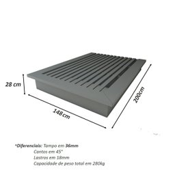 Cama Casal 1,48m Cabeceira e 2 Mesas Laterais Mdf sob Medida Cor:cinza Sagrado - 4