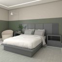 Ver imagem 1 de Cama Casal 1,48m Cabeceira e 2 Mesas Laterais Mdf sob Medida Cor:cinza Sagrado