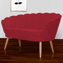 Ver imagem 2 de Namoradeira Poltrona Decorativa Pétala Pé Palito Suede Vermelho - Fm