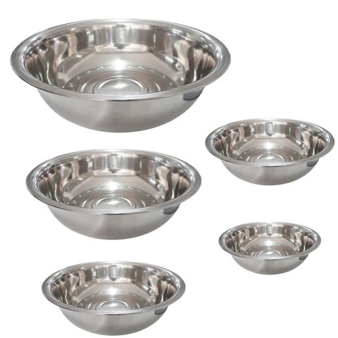 Tigela Bowl Inox Bacia Cumbuca Kit 5 Uni Receita Preparo Mesa Casa Restaurante Multiuso Versatil Res