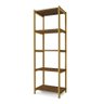 Estante para Sala Em Aço 5 Prateleiras 50 cm Imbuia Dourado Zed Steel Mobile - 2