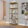 Estante para Sala Em Aço 5 Prateleiras 50 cm Imbuia Dourado Zed Steel Mobile - 1