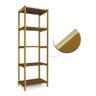 Estante para Sala Em Aço 5 Prateleiras 50 cm Imbuia Dourado Zed Steel Mobile - 3