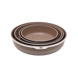 Conjunto de Assadeiras Antiaderente Revestimento Mármore Cerâmico 4 Peças Marrom - 1