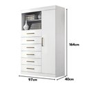 Ver imagem 3 de Comoda Tonielque Maraja 6 Gaveta 1 Porta com Nicho Branco
