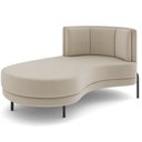 Ver imagem 1 de Chaise Longue Divã 164cm Braço Esquerdo Logus D06 Veludo Bege - Mpozenato