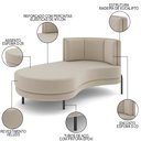 Ver imagem 3 de Chaise Longue Divã 164cm Braço Esquerdo Logus D06 Veludo Bege - Mpozenato