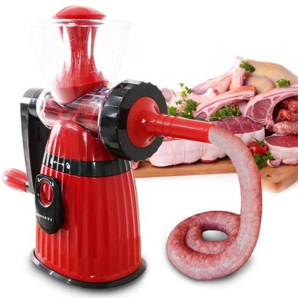 Moedor Vermelho de Carne Linguica Frango Fatiador Legumes - 1