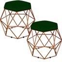 Ver imagem 1 de Kit 02 Puffs Aramado Bronze Six L02 Suede Verde Musgo