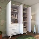Ver imagem 4 de Guarda Roupa Infantil 4 Portas 3 Gavetas em MDF Kakau Retrô