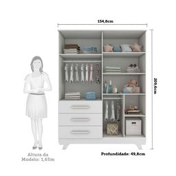 Guarda Roupa Infantil 4 Portas 3 Gavetas em MDF Kakau Retrô  - 8