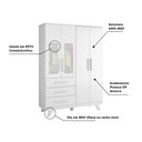 Ver imagem 7 de Guarda-Roupa de Bebê 4 Portas Detalhe Em Acrílico 3 Gavetas Retrô