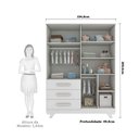 Ver imagem 6 de Guarda-Roupa de Bebê 4 Portas Detalhe Em Acrílico 3 Gavetas Retrô